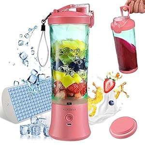 Portable Blender, Personal Size Blender for Smoothies, Freshly Squeezed Juices, Milkshakes and Baby food, Mini Blender 20 oz BPA Free, Suitable for Outdoor Sports, Family, Travel. (pink)