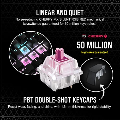 Teclado Mecânico Gamer Corsair K65 RGB MINI - MX SILENT, PRETO, US