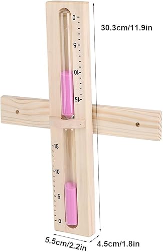 Miniatura 2 de Reloj de arena para sauna, temporizador de arena de madera de 15 minutos, temporizador de arena giratorio para montaje en pared, reloj de cristal de