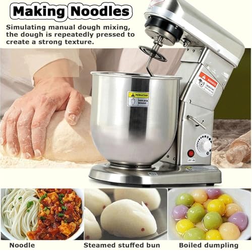 Impastatrice, impastatrice elettrica con ciotola in acciaio inossidabile, 3 velocità per una miscelazione efficiente, perfetta per cuocere e cucinare