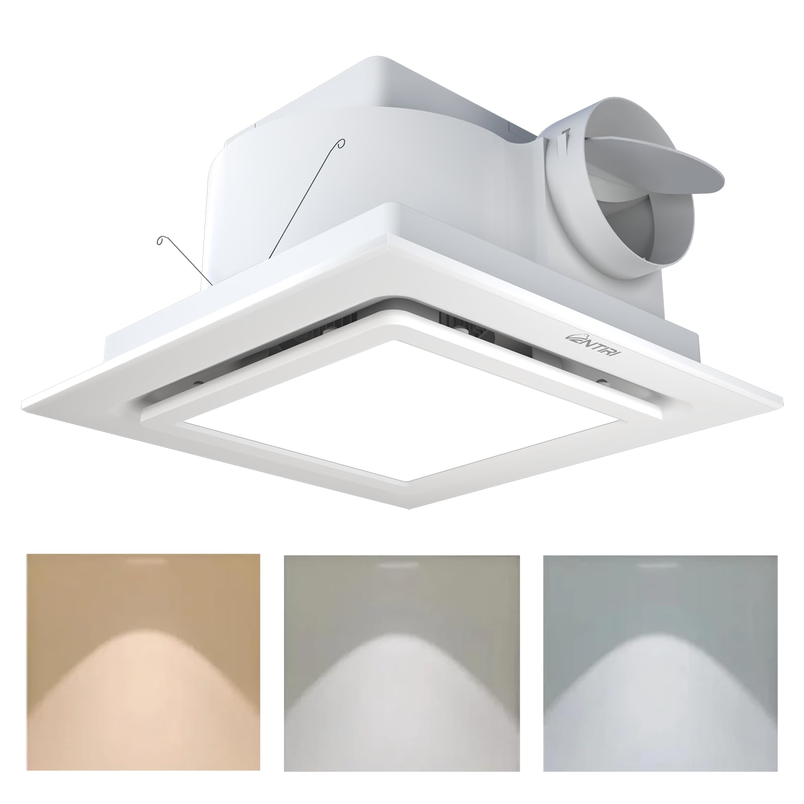 Photo 1 of Bathroom Exhaust Fan with Light, 141 CFM Vent Fans, 3CCT LED Light, 1.0 Sones Ultra Quiet, 12x12 Inch Panel Fit 9.8x9.8 Inch Ceiling Opening