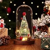 クリスマスツリー ガラスドーム Lewondr ドームポット クリスマス飾り ミニクリスマスツリー 卓上ドームツリー お手入れ不要 長持ち LEDライト付き 飾りライト 部屋飾り インテリア 誕生日/入学/卒業/お祝い クリスマスプレゼント