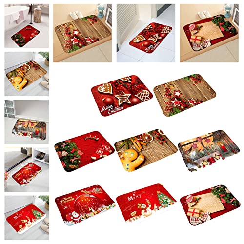 Image of Christmas Door Mat Anti-Slip Home Decor for Entrance New Year Indoor Outdoor Style 1