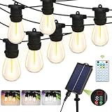 YOSION Color Changing Warm/Cool Solar Power Outdoor String Lights with Remote Control, for Backyard Garden Patio Pergola Gazebo Bistro Bedroom Christmas Wedding Party (29ft)