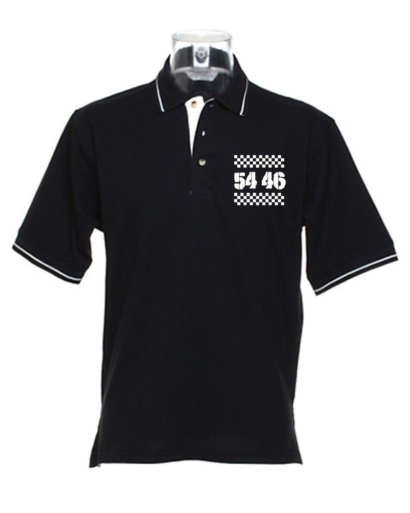 Tribal T-Shirts Men's Black 58 46 (Was My Number) Ska Tipped Polo T-Shirt (2Xl, )