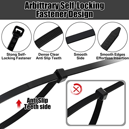 5000 Pcs Cable Zip Ties Assorted Sizes 4 6 8 10 12 Inch Cable Ties Self Locking Nylon Cable Ties Electrical Cable Ties For Home Office Garage Garden Workshop Cord Management #TOP2