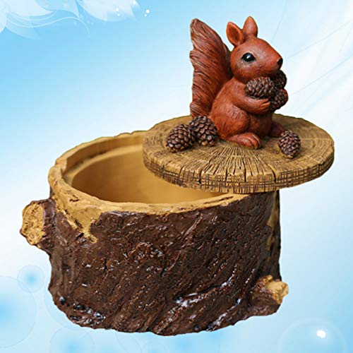 CLISPEED Cinzeiro de Resina Esquilo Esculturas EstÃ¡tuas Dos Desenhos Animados Forma Animal Suporte