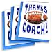 FOOTBALL 3-PACK "Thanks Awesome FOOTBALL Coach!" SPORTS POWERCARD Greeting Cards (5x7) Perfect for youth sports to express "Thank You!" - COACH will love it! #AllProfitsToHelpKids