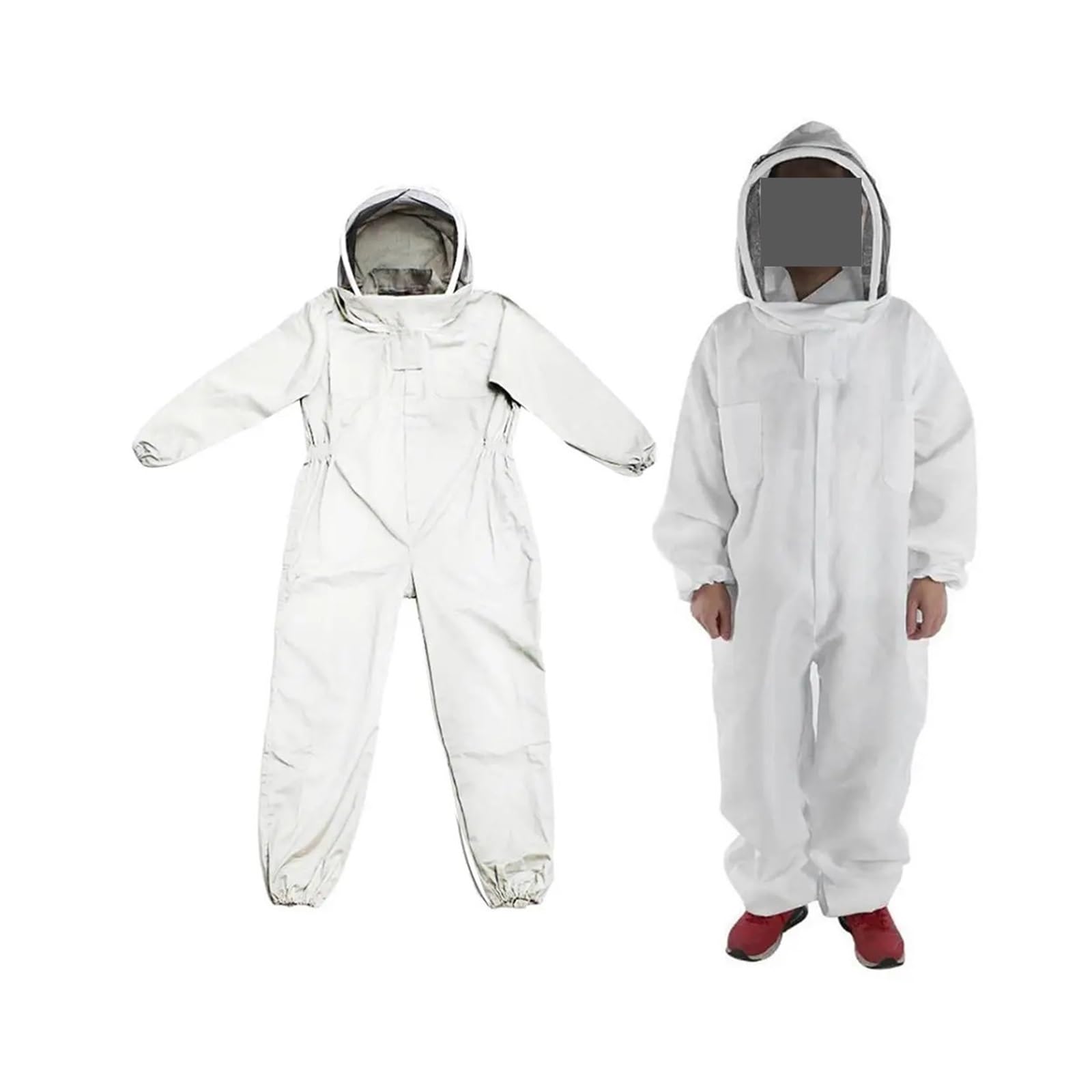 Imker-Schutzanzug, Professioneller Imkeranzug, Ganzkörperanzug mit Kapuze, Schleierhut, Jugendbienenhaus, Imker-Outfit, Jacke(XL 175-185cm)