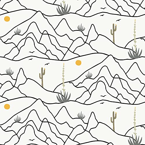 Elana Gabrielle - Desert Scenic Peel and Stick Wallpaper, Self Adhesive, Vinyl, 30.75 Sq Ft Coverage (Desert Afternoon Collection, Tuxedo)