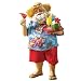 Kurt Adler Fabriche Vacation Santa Figurine, 10-Inch