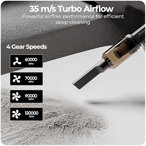 Image of Zebronics Airgun 900, 2-in-1 Handheld High Speed Air Duster & Vacuum, Up to 60mins Runtime, 120000 RPM Motor, 4 Speed Modes, 5200mAh Battery, HEPA Filter, Digital Battery Indicator, LED Light