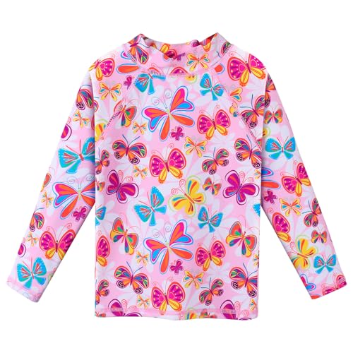 Image of Girls Two Piece Swimsuit Long Sleeve Floral Bathing Suit UPF 50+ Summer Beach Swimwear