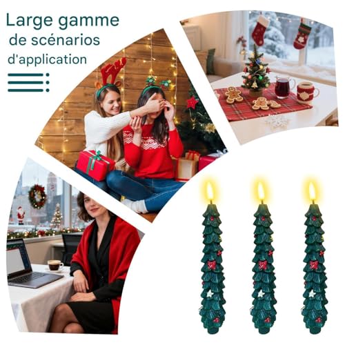 Bougies LED de Noël pour décoration de table et cheminée - 4