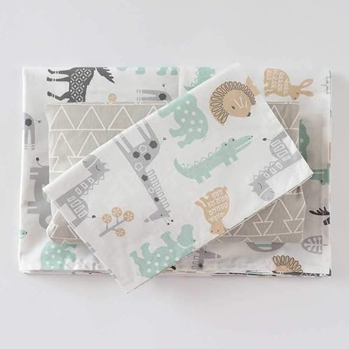 Miniatura 2 de Emenpy Juego de ropa de cama de cuna 100  algodón para niños pequeños 3 piezas incluyen funda de edredón sábana bajera funda de almohada ropa de