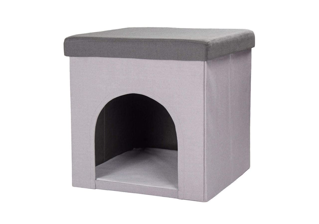 Hunde- & Katzenhöhle Hocker, grau, 50x50x50 cm, Indoor