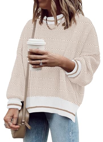 Image of Womens Oversized Sweaters Fall 2026 Fashion Clothes Colorblock Knit Tops