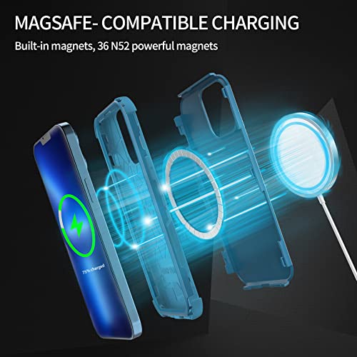 Unitedtime For Iphone 13 Magnetic Case With Belt-Clip Holster Compatible With Magsafe, Rugged Shockproof Military Protective Phone Cover Heavy Duty (Navy Blue) #TOP3