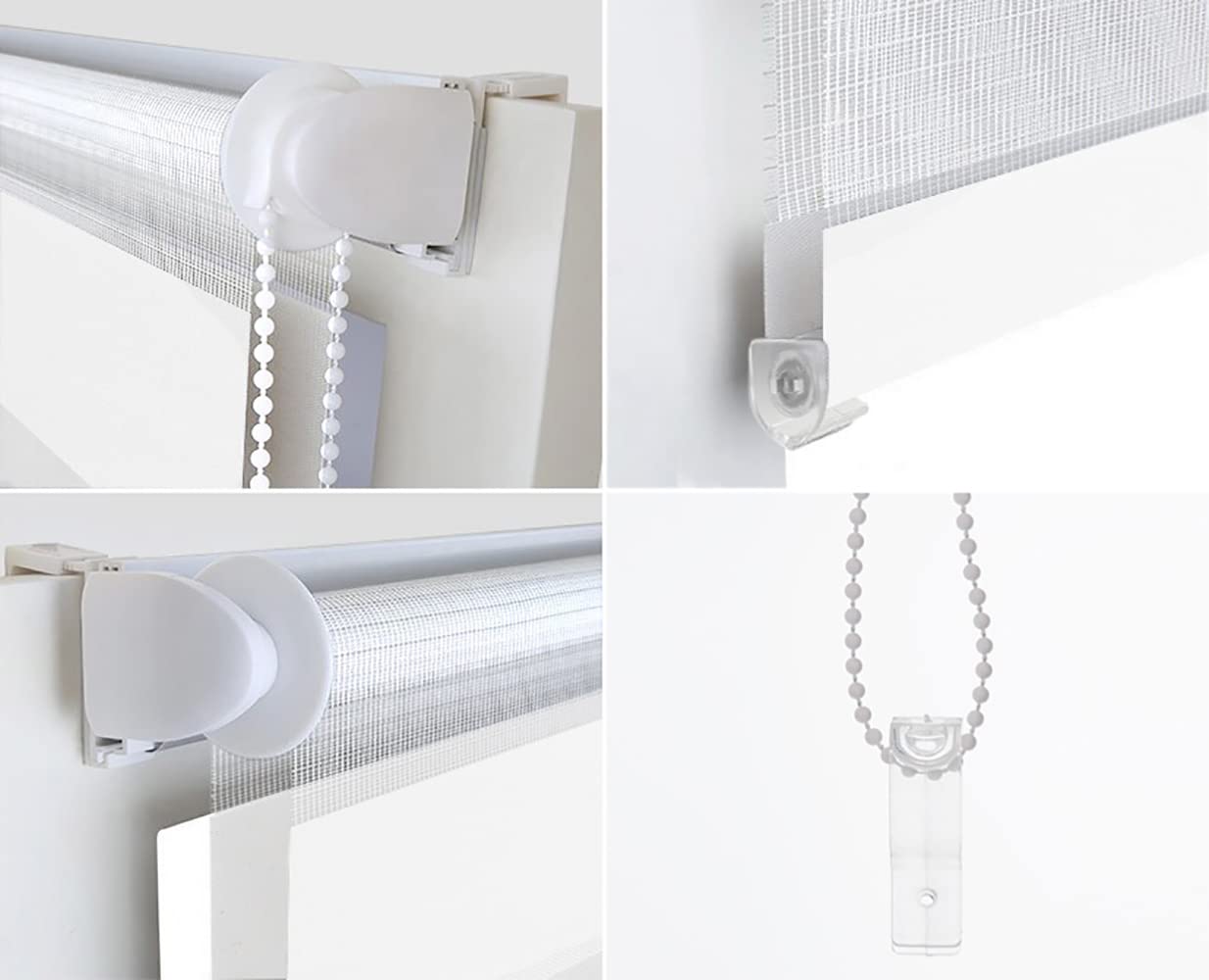 Blindecor - Indus doppelrollo klemmfix ohne bohren - duo rollo klemmfix Weiß - 130 x 220 cm (Breite x Länge) Stoffgröße 127 x 215 cm – Bild 6