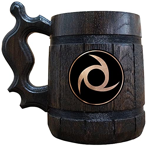 Final Fantasy Ninja Beer Mug, 17oz, Personalized Final Fantasy Merchandise, Wooden Beer Stein, Gamer Gift, Final Fantasy Merch Tankard, Custom Gift for Men, Gift for Him