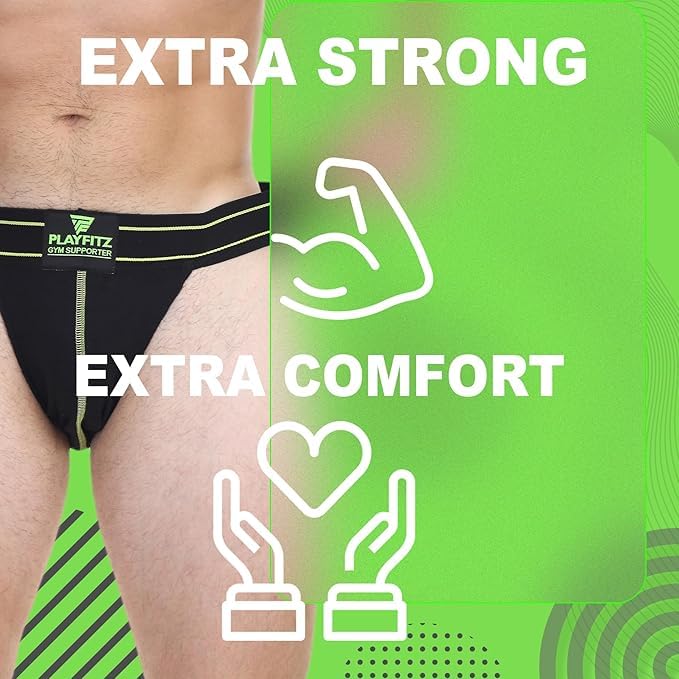 Image of Defender Athletic Supporters with Cup Pocket for Men Sports, Male Underwear for Workout in Gym Stretchable Cotton, Moisture Wicking Supporter for Cricket, Running, Quick Dry