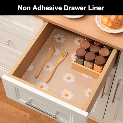 Image of Cooyes Shelf Liner - Premium Non-Adhesive Cabinet & Drawer Liner for Kitchen - Waterproof Shelf Paper with Modern Pattern - Durable EVA Cabinet Mat - Easy to Cut (24 inch W x 120 inch L)