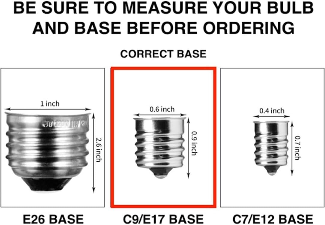 25 Pack C9 Christmas Replacement Light Bulbs for Indoor and Outdoor String Lights 7 Watt E17 C9 Intermediate Base by The Holiday Light Depot Pack (Green)
