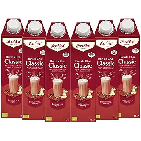 Yogi Tea Classic Chai Organic Herbal Tea, Naturally Caffeine Free, Blend of Cinnamon, Cardamom and Ginger, Just Add Milk, 6 x 1 L Cartons Cover