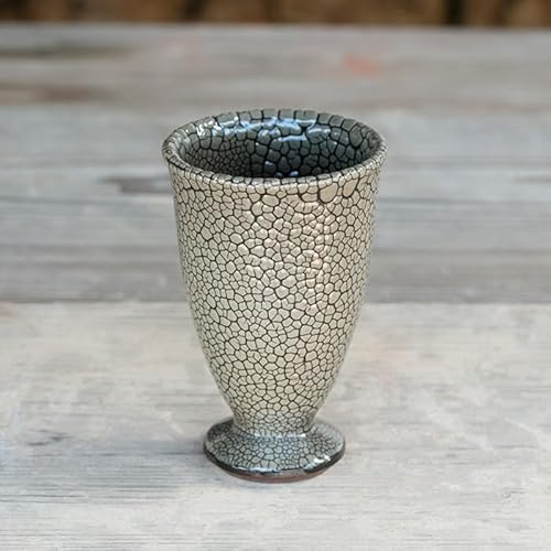 龍門司焼企業組合 姶良市の伝統工芸品「龍門司焼」黒蛇蝎釉のビアカップ(直径約9cm) 陶器 食器 コップ カップ 酒器 シンプル おしゃれ