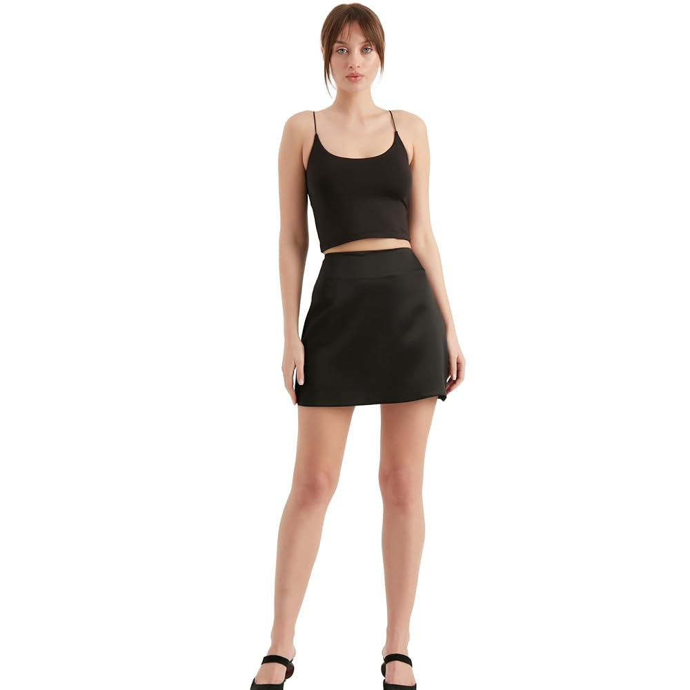 Amazon.com: TUBANUR Mini Skirt for Women's | Satin High