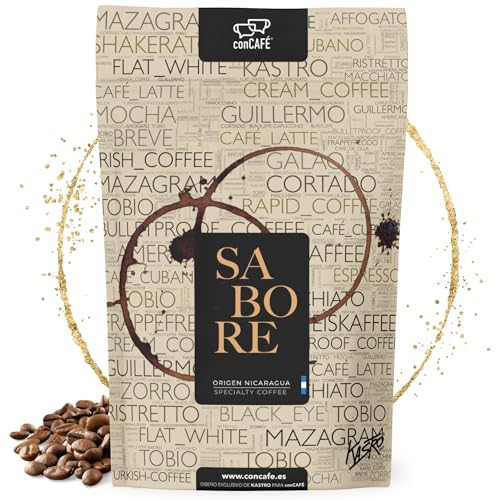 Los 10 mejores cafés en grano de Nicaragua conCAFÉ - Sabore | Café en Grano de Especialidad | Origen Nicaragua | 100% Arábica | Specialty Coffee 84.25 puntos| Tueste Natural y Artesanal | Paquete 500g