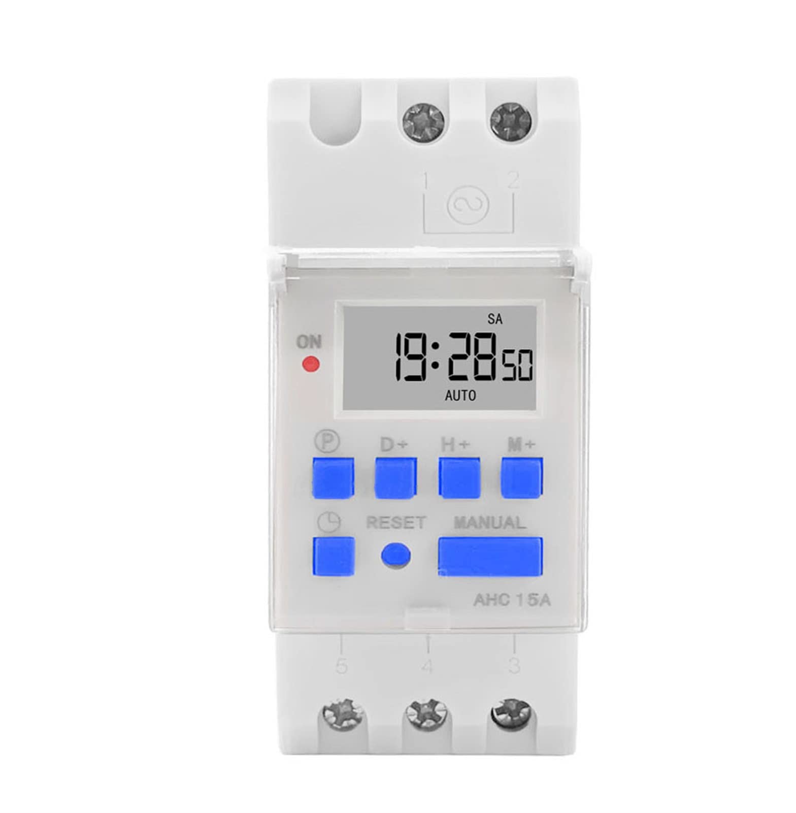 Relais temporisé rail din AHC15A interrupteur programmable tactile
