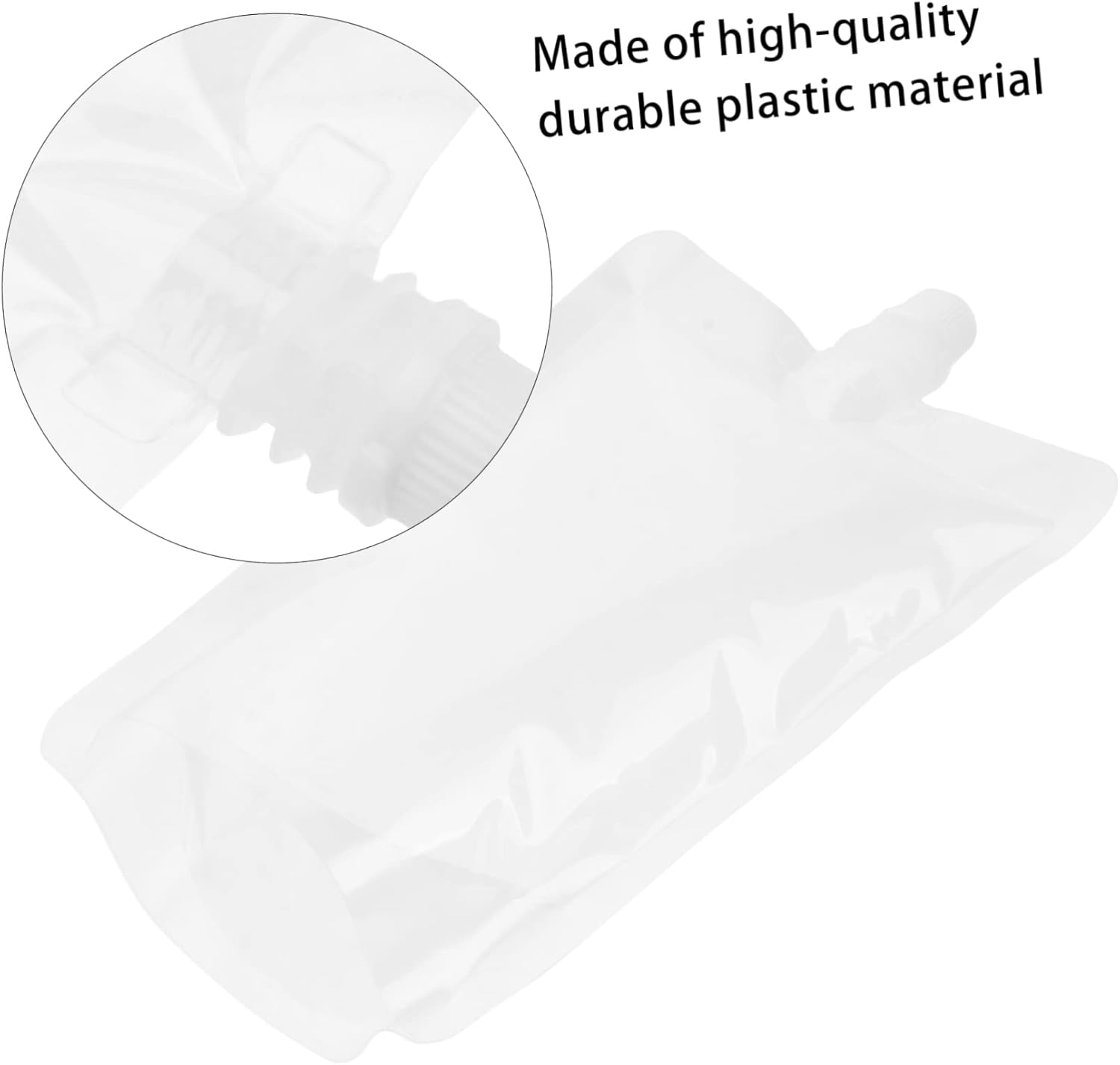 5sets Transparent Drinking Flasks Portable Liquor Pouch Bags Reusable Washable Plastic Drinks Containers for Camping Fishing Outdoor Activities 50pcs*5