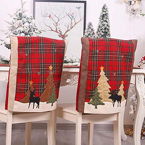 2/4 stks Kerst Stoelhoezen Decor, Keuken Eetkamerstoel Kussenovertrekken Sets, Kerstboom Eetkamerstoel Sets Stoel… - Afbeelding 3