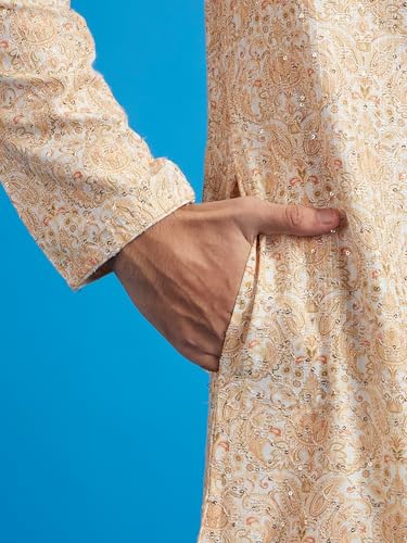 Image of DIWAS BY MANYAVAR Men's Cotton Blend Printed|Sequined Kurta (1pc)