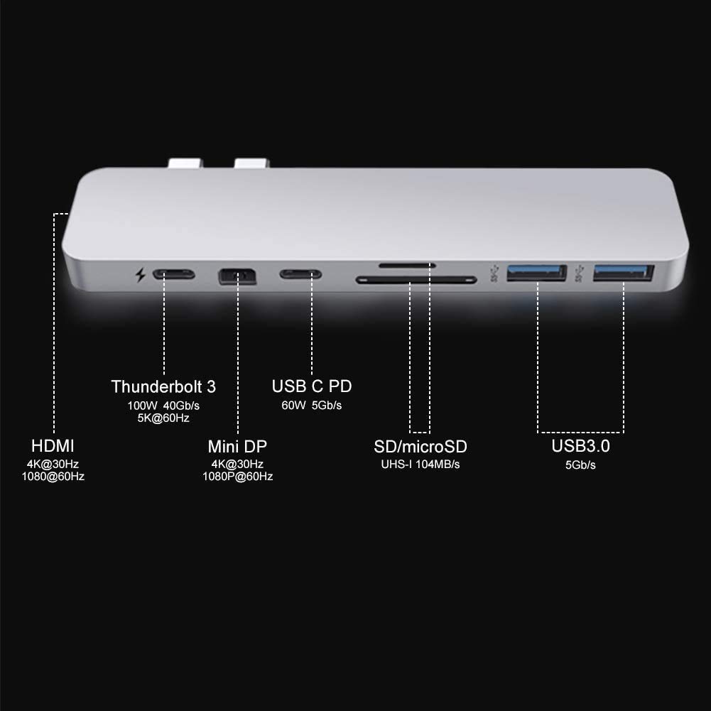 Amazon | アクト・ツー HyperDrive Pro 8-in-2 USB-C Hub - SpaceGray 