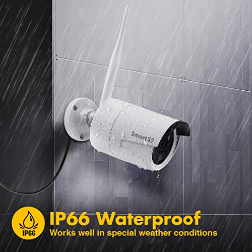 Wireless Security Camera System With 24/7 Video Audio Recording，Security Camera System With（4）2.0Mp Weatherproof Indoor Outdoor Camera，Ip Camera With Night Vision, P2P, Motion Detection, No Hard Drive #TOP5