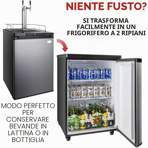 Distributore di birra commerciale con mini frigo, flusso regolabile e temperatura per bar e barbecue domestici