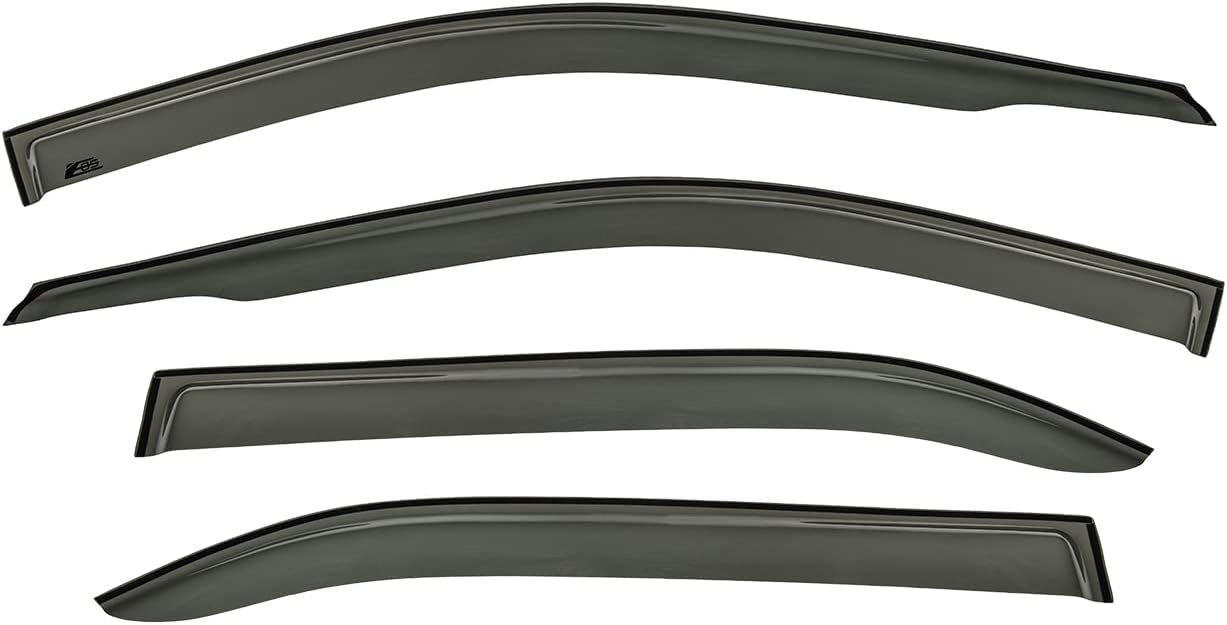 for 2012-2014 Toyota Camry | EOS Visors JDM Tape-On Style Smoke Tinted Side Vent Window Deflectors Rain Guard
