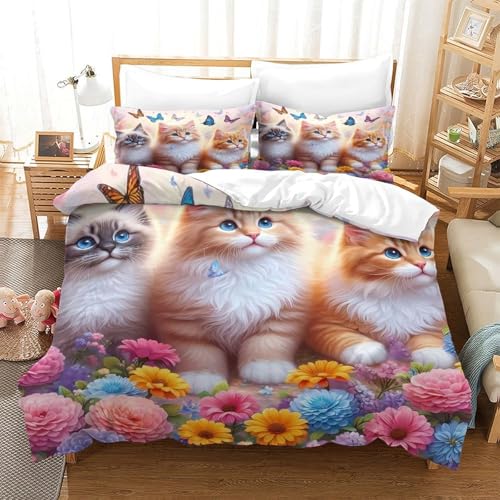 Parure de lit chatons mignons comme cadeau idéal pour couple et single - 3