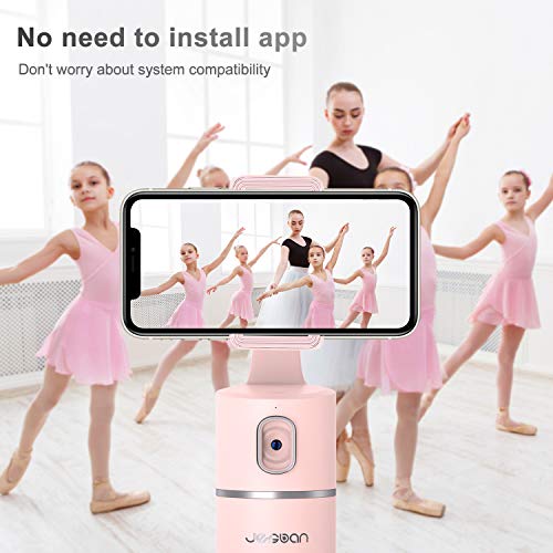 Image of Auto Face Tracking Tripod, 360 Rotation Phone Camera Mount With Selfie Ring Light, No App, Battery Operated Smart Shooting Holder For Live Vlog (Pink)