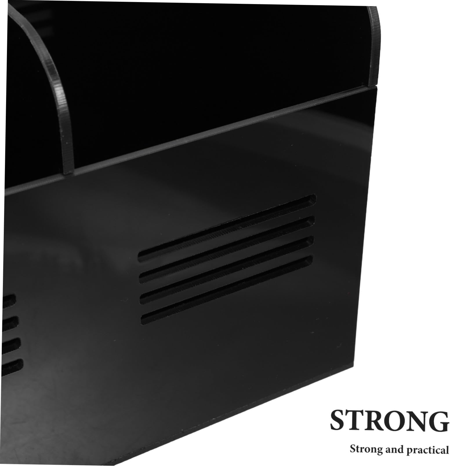 Acryl Strohhalmspender Organizer für Küchentheke Schwarz, Kompakt | Offenes Design mit Leicht zu Reinigender Struktur, Passend für Bambusspieße und Essstäbchen, Platzsparend