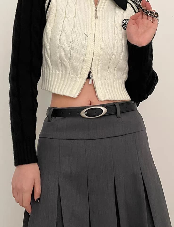 Y2k Belt Vintage 2000s Y2k Aesthetic Accessories PU Leather Waist Strap Grunge Chic Waistband for Jeans Cargo Skirt3