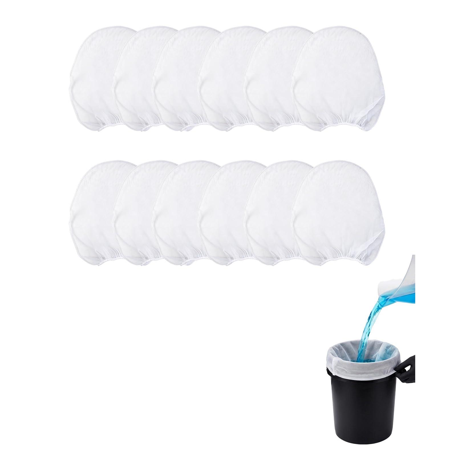 12 Pcs Paint Strainer Bag,Paint Filters Strainers,1 Gallon Nylon Fine Mesh Sieve Filter Media Bags with Elastic,Liners Dry Sift Screen Set,Gardening Gauze Sieves Screen,for Spraying Emulsion Bucket
