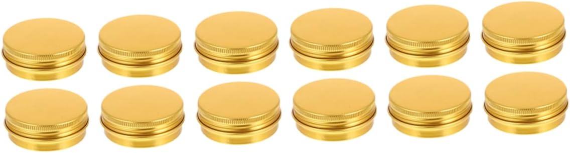 CALLARON 12pcs Gold Aluminum Cream Jars 30ML Screw Lid for Cosmetics Storage for Makeup Craft Supplies and Organizing