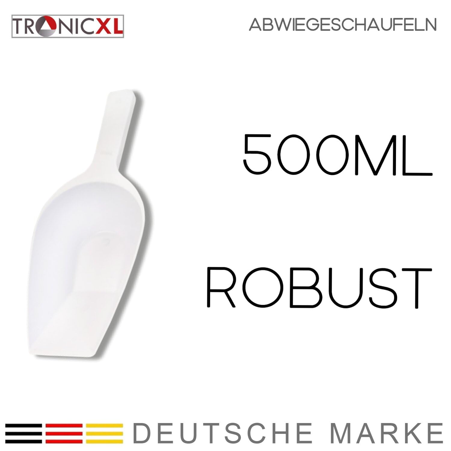 TronicXL 10 Stück Kunststoff Plastik Schaufel Kelle Abwiegeschaufel Gewürze Mehlschaufel Mehl Gewürzschaufel Küchenschaufel Wiegeschaufel (500ml)