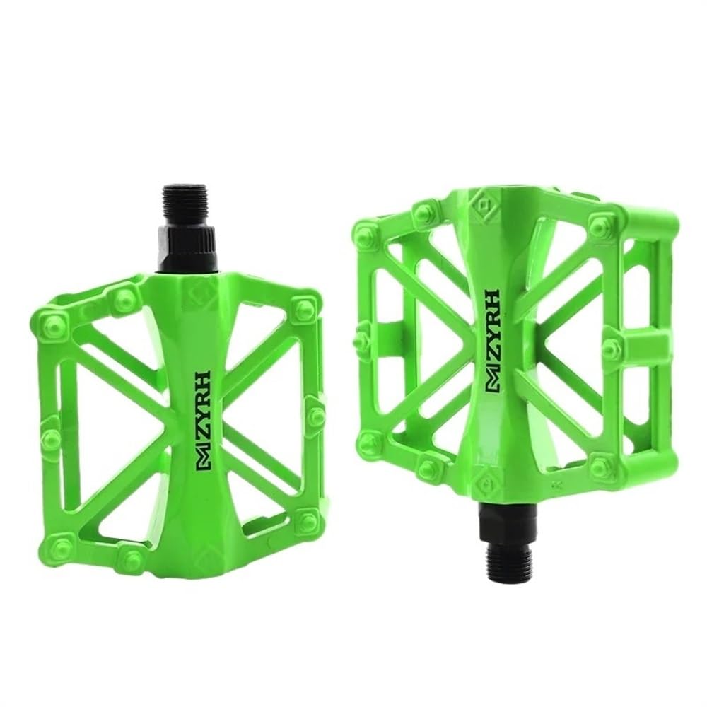 Pedali MTB Cuscinetti a Tenuta Ultraleggeri Bicycle Pedals Lega in Alluminio Road BMX MTB Piattaforma Piatta Piattaforma Accessori for Biciclette Piatta Pedali Flat MTB(Green)
