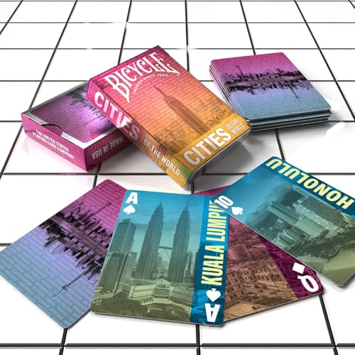 Image of Bicycle Cities of the World Playng Cards Deck for Collectors and Travel Lovers, Black