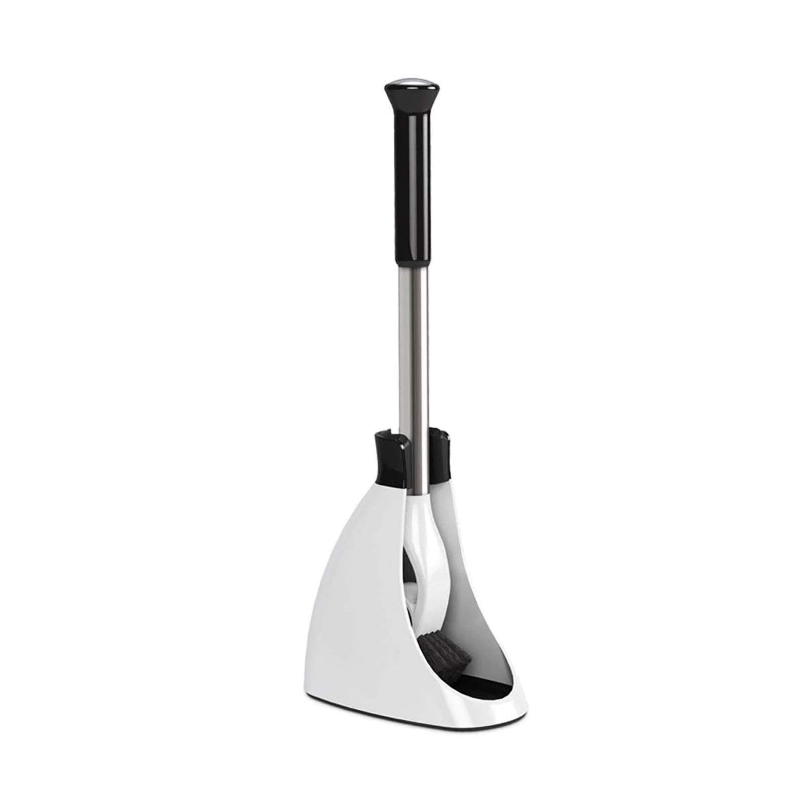 Scopino per WC, scopino per WC e Set di Supporto, spazzole per WC in Silicone per Pulizia Profonda con setole morbide TPR per Supporto per Superficie con spazzolino da Bagno, Nero