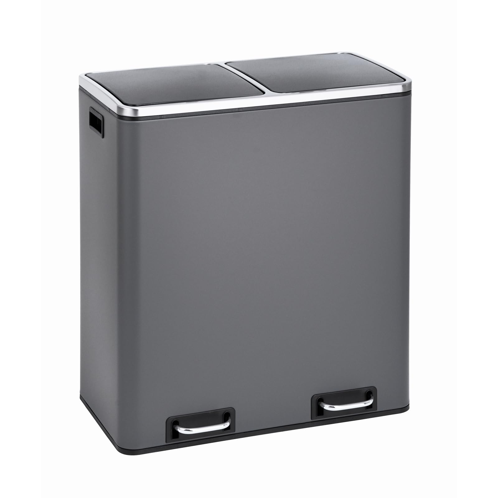 SVITA TM2X30 Treteimer 60 Liter Abfalleimer mit Trennsystem, Grau